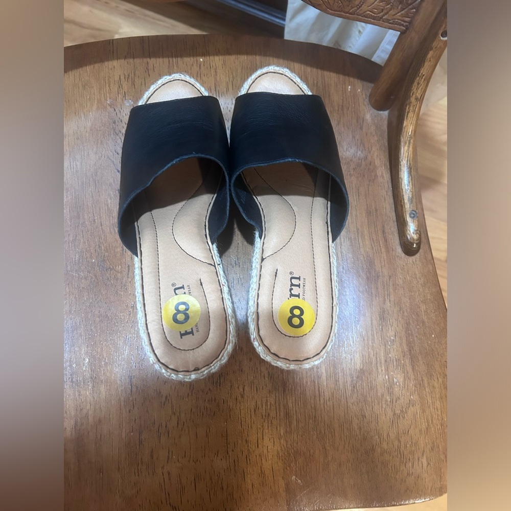 NWT! Leather Slide Platform Sandals